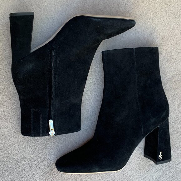 Sam Edelman Codie Genuine Suede Block Heel Ankle Booties Sz8 - Picture 10 of 15